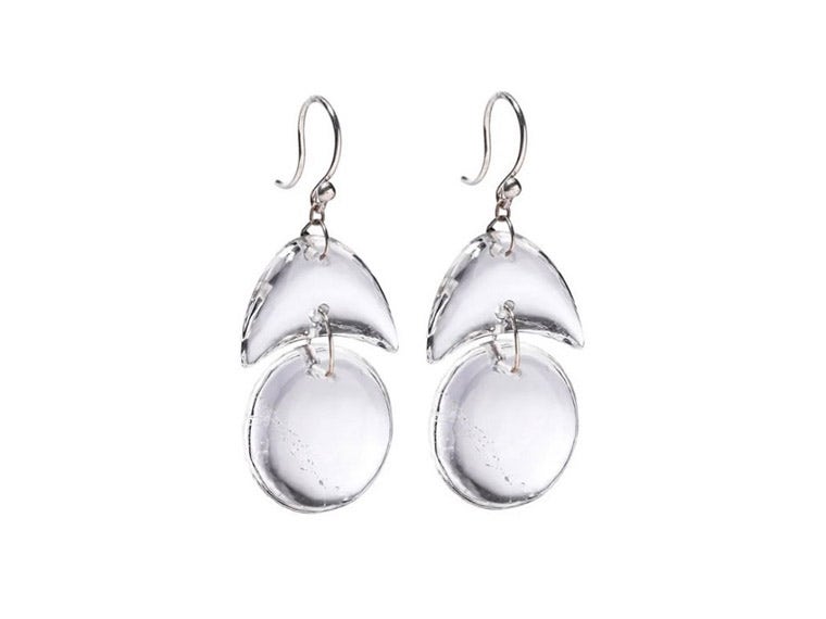 Crystal Teardrop Silver Earrings