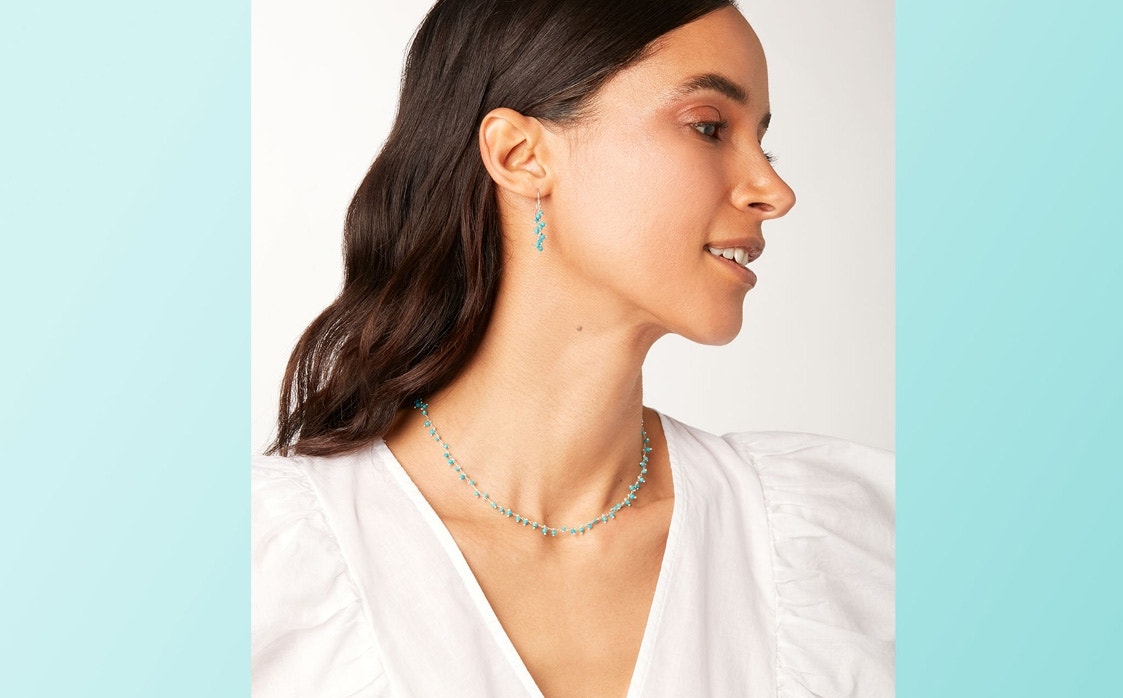 Long Emerald Earrings and Necklace Set Jewelry Set Emerald Jewelry Bri –  Little Desirez Jewelry