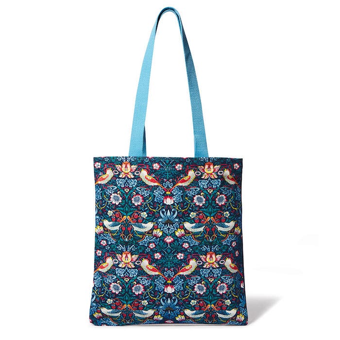 William Morris Red Rose Thick Canvas Tote Bag